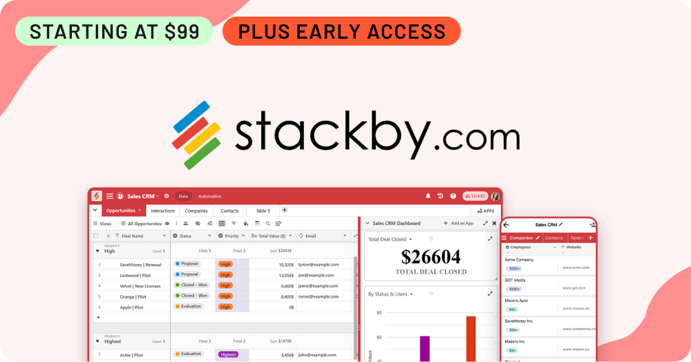 Shop Stackby (Starting at $99, Plus Early Access)
