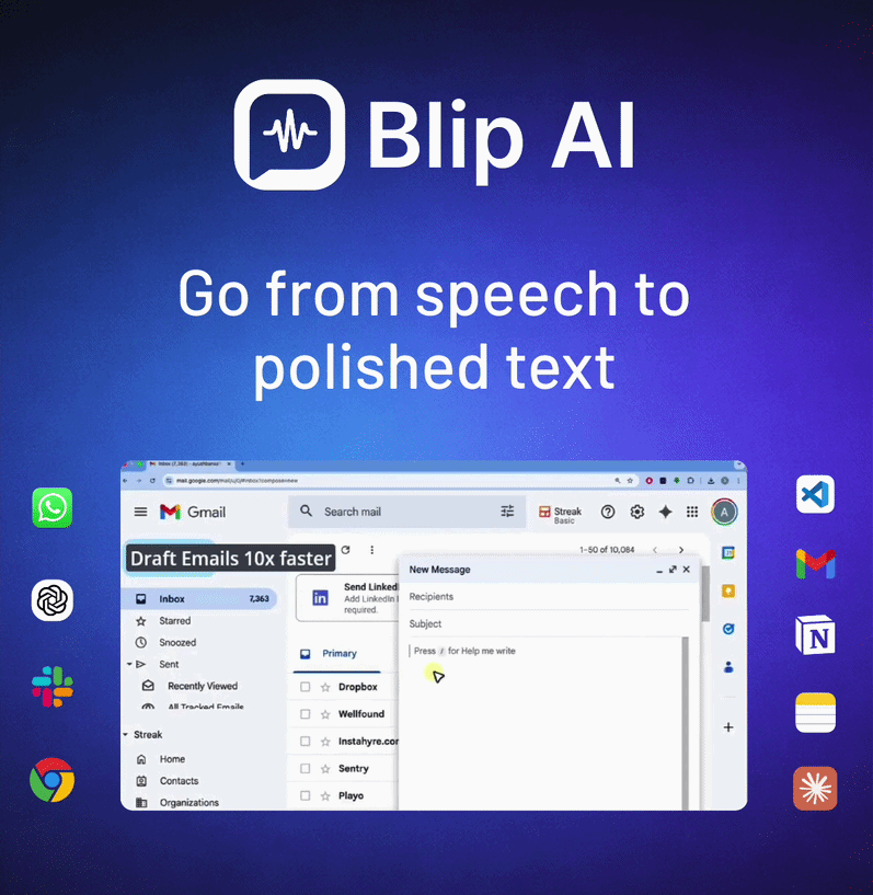 Blip AI: Go from speech to polished text