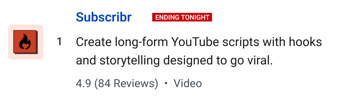 Subsribr: Create long-form YouTube scripts with hooks and storytelling techniques designed to go viral