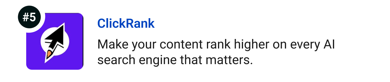 ClickRank - Make your content rank higher on every AI search engine that matters.