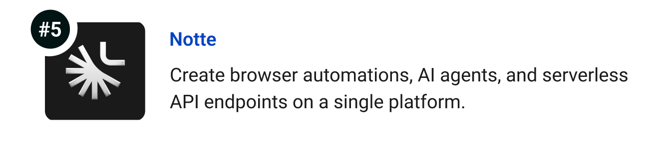 Notte - Create browser automations, AI agents, and serverless API endpoints on a single platform.