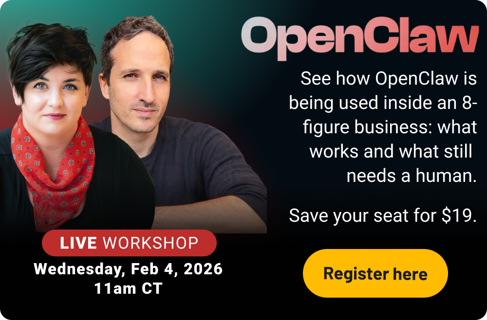 OpenClaw: See how OpenClaw is being used inside an 8-figure business: what works and what still needs a human. Save your seat for $19