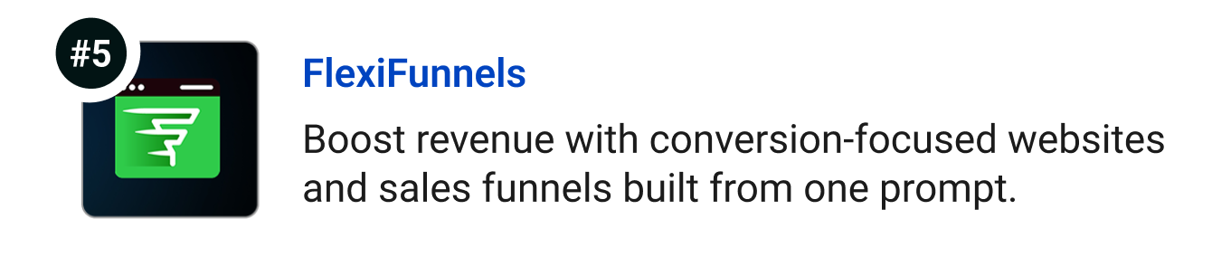 FlexiFunnels - Turn visitors into revenue with conversion-focused websites and sales funnels built from a single prompt. 