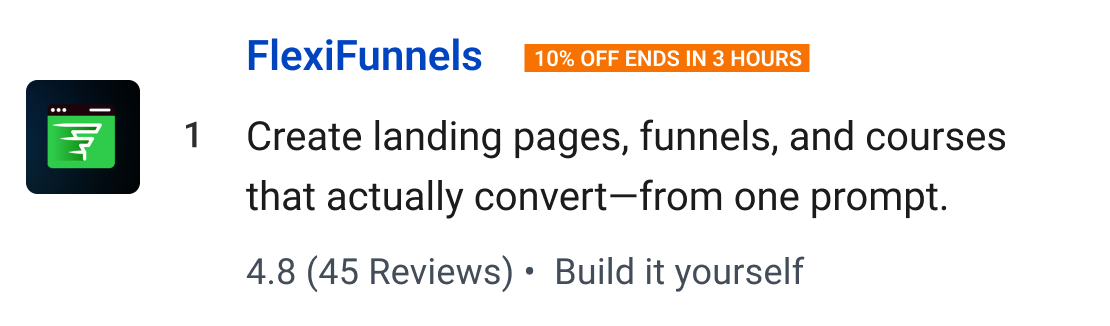 FlexiFunnels: Create landing pages, funnels, and courses that actually convert—from one prompt.