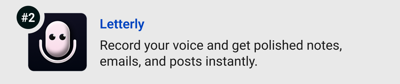 Letterly - Record your voice and get polished notes, emails, and posts instantly.