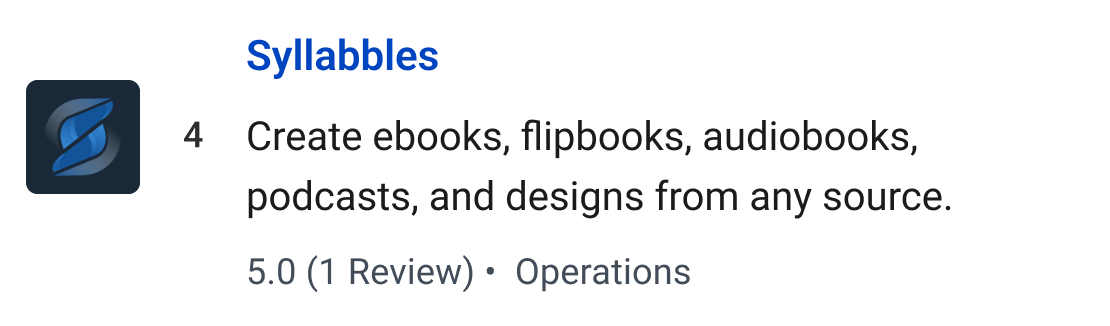 Syllabbles: Create ebooks, flipbooks, audiobooks, podcasts, and designs from any source.