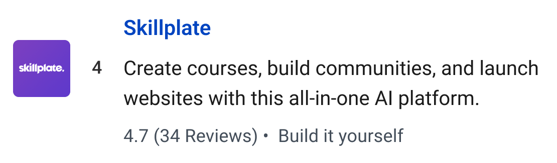 Skillplate: Create courses, build communities, and launch  websites with this all-in-one AI platform.