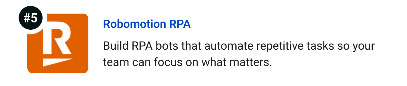 Robomotion RPA - Build RPA bots that automate repetitive tasks so your team can focus on what matters.