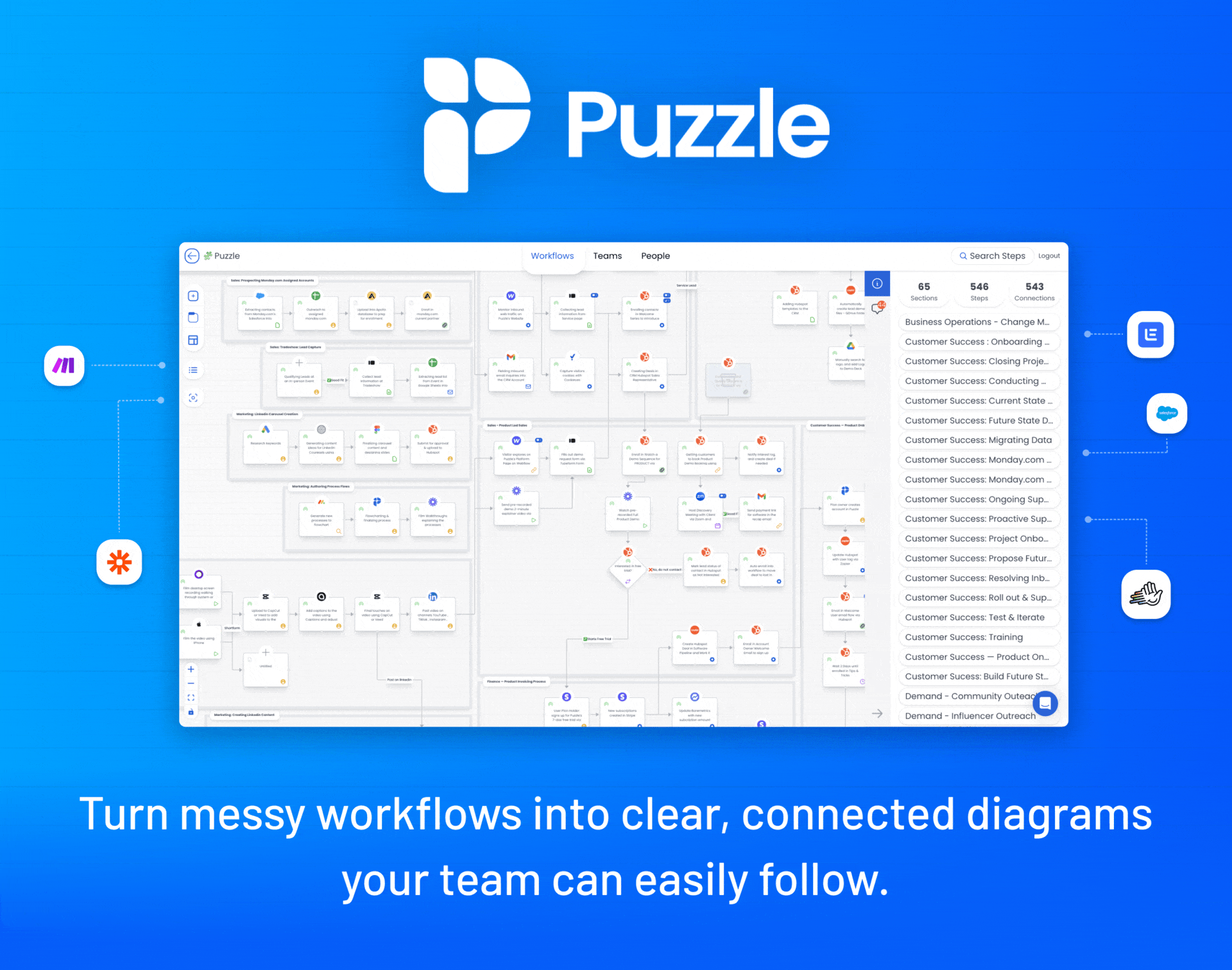 Leaving soon: Puzzle. Gone in less than 4 days. Turn messy workflows into clear, connected diagrams your team can easily follow.