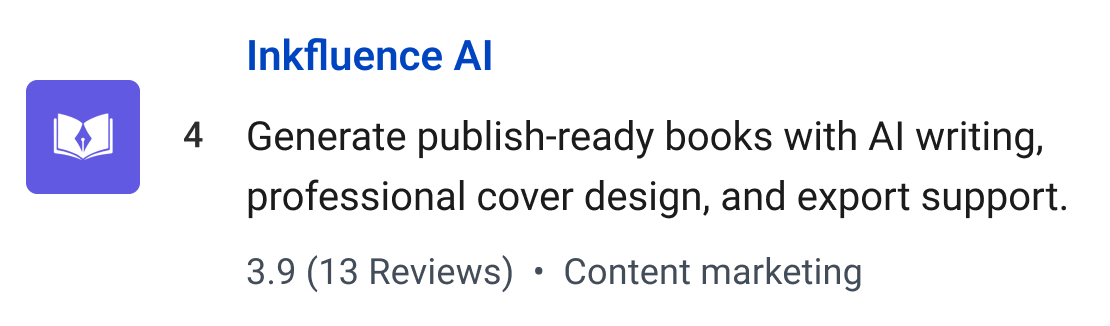 Inkfluence AI: Generate publish-ready books with AI writing, professional cover design, and export support.