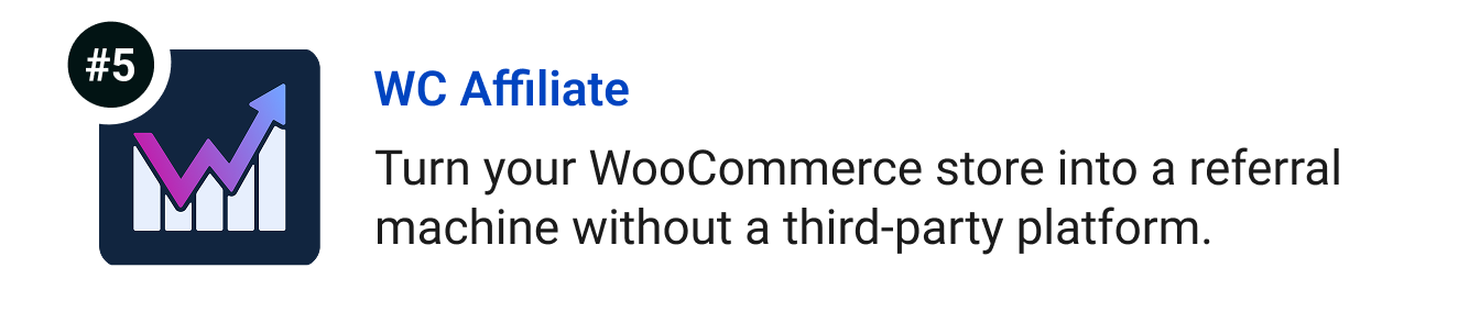 WC Affiliate - Turn your WooCommerce store into a referral machine without a third-party platform.