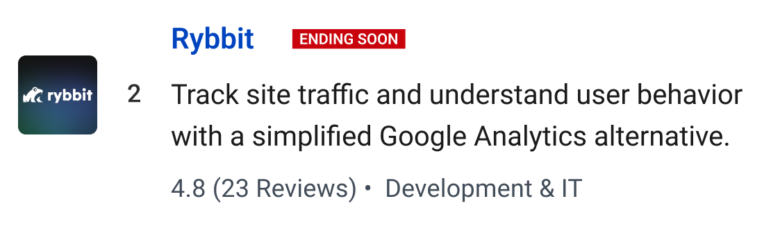 Rybbit: Track site traffic and understand user behavior with a simplified Google Analytics alternative.