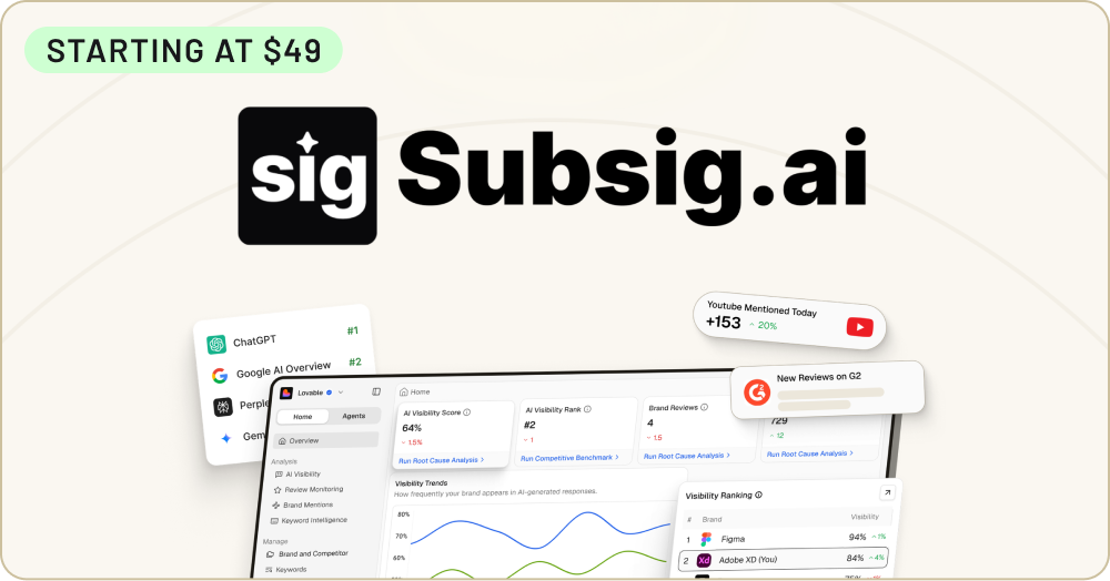 Shop Subsig (starting at $49)