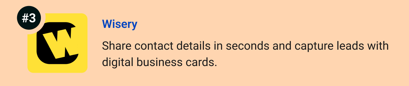 Wisery - Share contact details in seconds and capture leads with digital business cards.