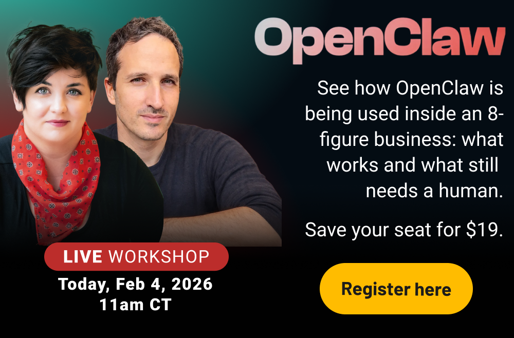 OpenClaw: See how OpenClaw is being used inside an 8-figure business: what works and what still needs a human. Save your seat for $19