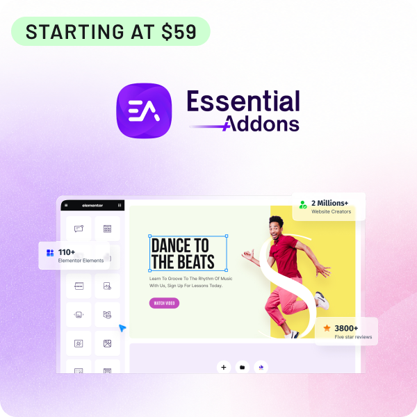 Shop Essential Addons for Elementor (Starting at $59) 