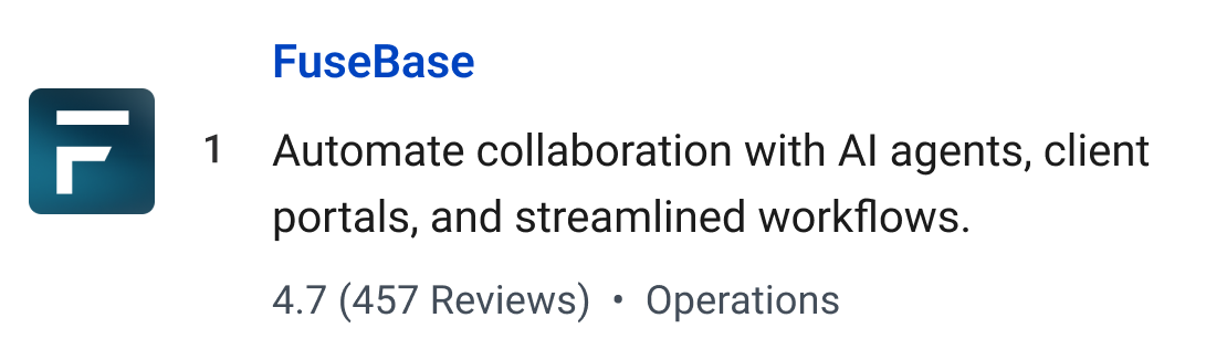 FuseBase: Automate collaboration with AI agents, client portals, and streamlined workflows.