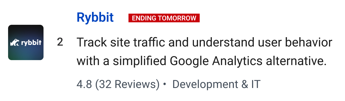 Rybbit: Track site traffic and understand user behavior with a simplified Google Analytics alternative.