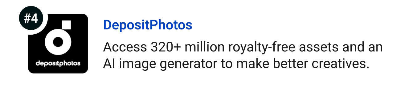 DepositPhotos - Access 320+ million royalty-free assets and an AI image generator to make better creatives. 