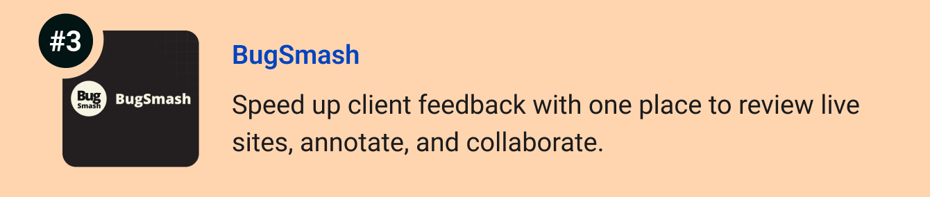 BugSmash - Speed up client feedback with one place to review live sites, annotate, and collaborate.