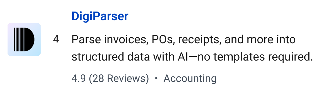 DigiParser: Parse invoices, POs, receipts, and more into structured data with AI—no templates required.