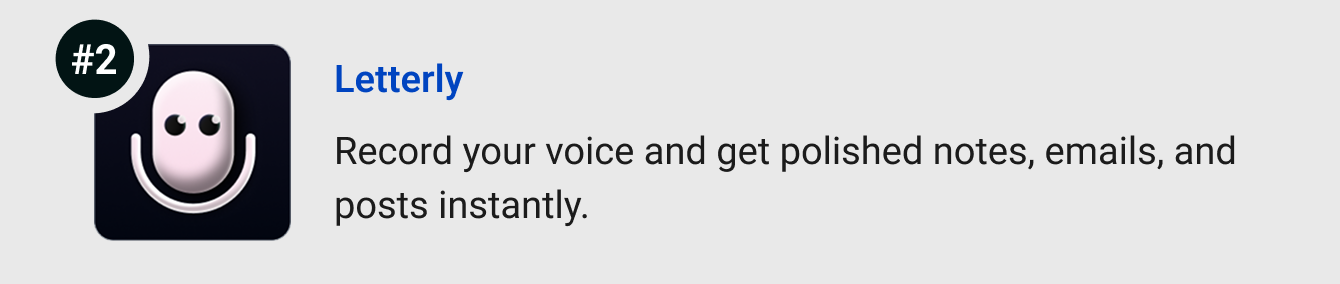 Letterly - Record your voice and get polished notes, emails, and posts instantly.