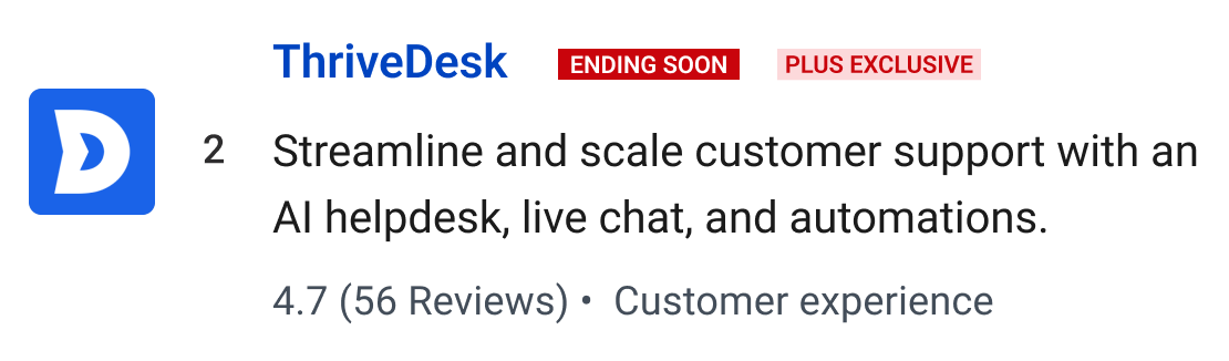 ThriveDesk: Streamline and scale customer support with an AI helpdesk, live chat, and automations.