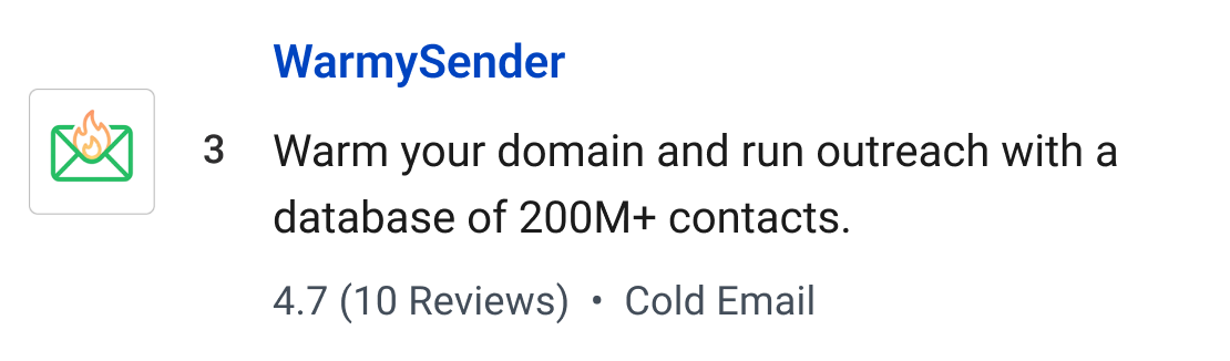 WarmySender: Warm your domain and run outreach with a database of 200M+ contacts.
