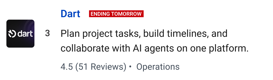 Dart: Plan project tasks, build timelines, and collaborate with AI agents on one platform.