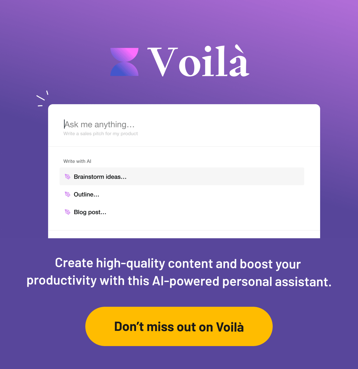 Lifetime access to Voila