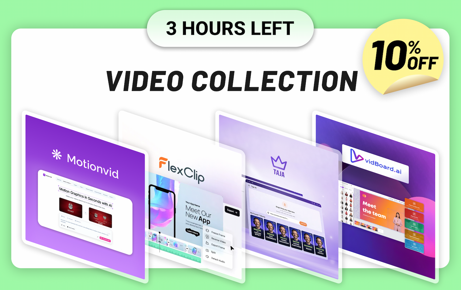 3 hours left. Deal of the Day: Video collection. 10% off
