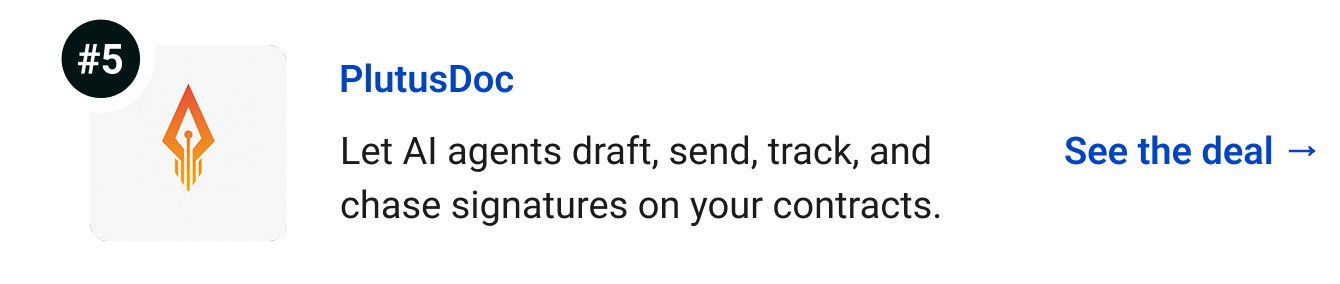 PlutusDoc - Let AI agents draft, send, track, and chase signatures on your contracts. See the deal →