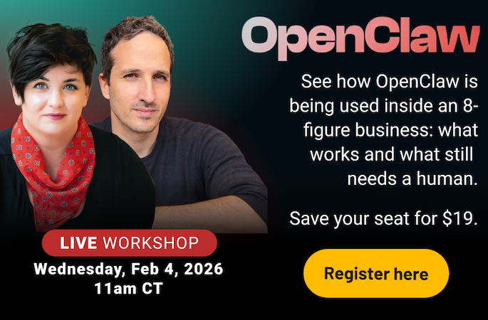 OpenClaw: See how OpenClaw is being used inside an 8-figure business: what works and what still needs a human. Save your seat for $19