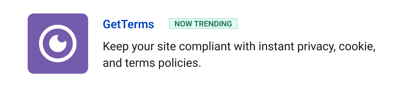 Trending: GetTerms - Keep your site compliant with instant privacy, cookie, and terms policies.