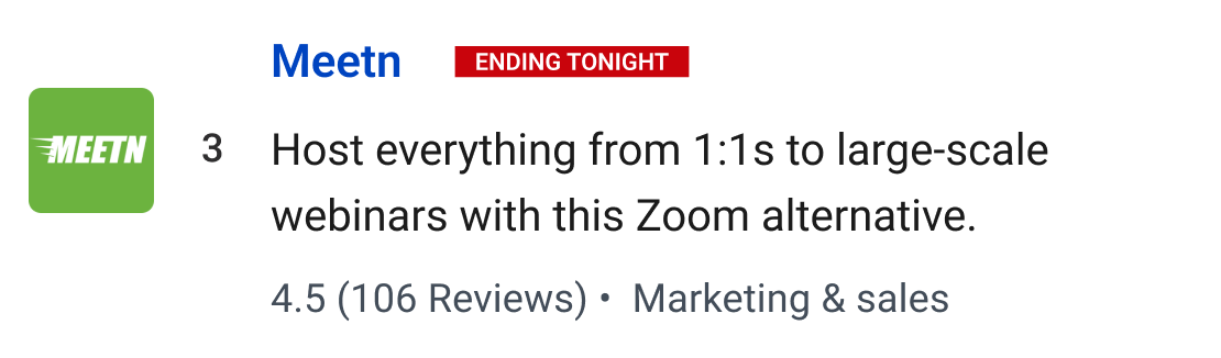 Meetn: Host everything from 1:1s to large-scale webinars with this Zoom alternative.
