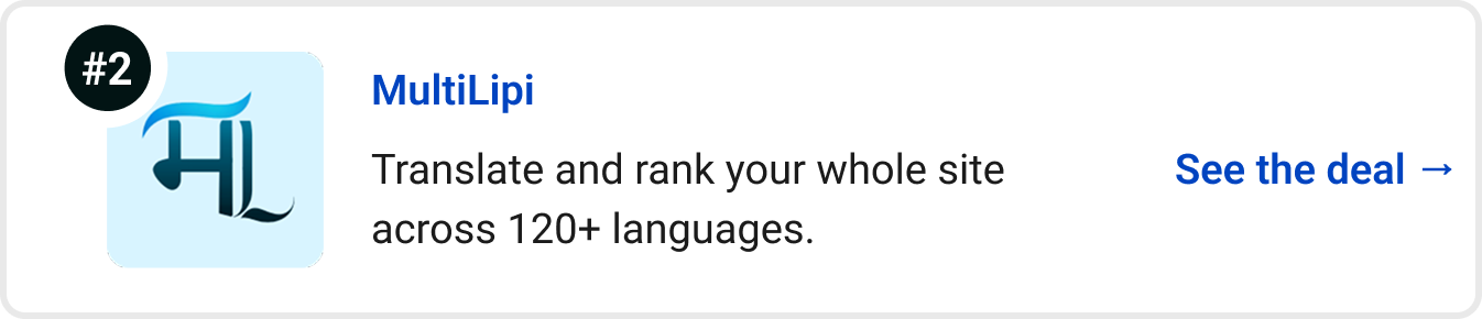 MultiLipi - Translate and rank your whole site across 120+ languages. See the deal →