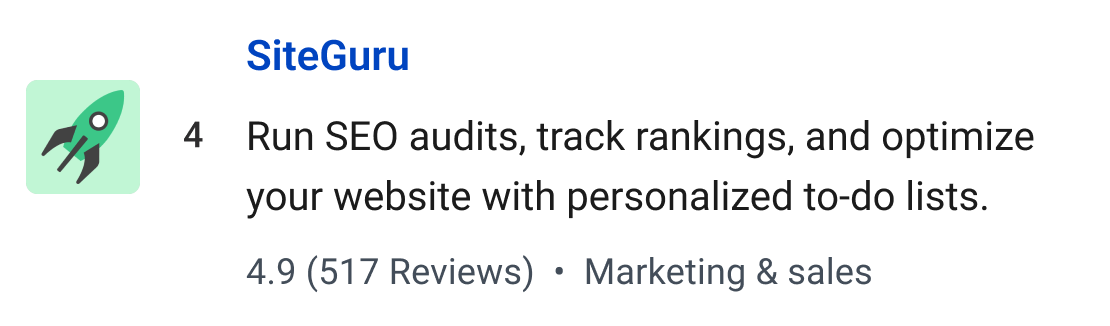 SiteGuru: Run SEO audits, track rankings, and optimize your website with personalized to-do lists.