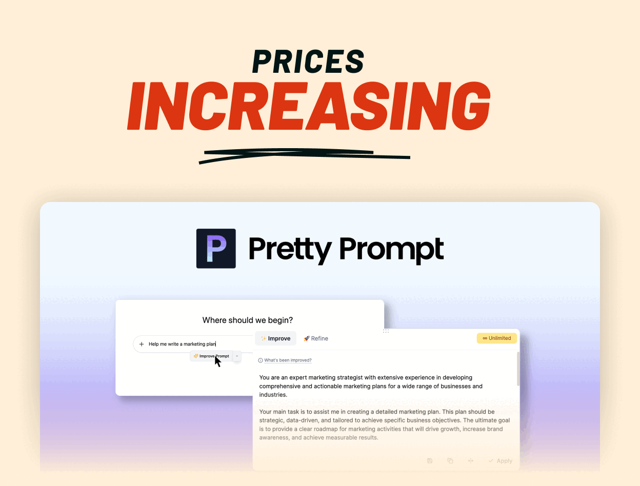 Prices increasing in less than 48 hours