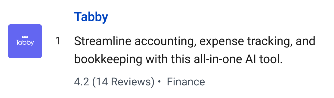 Tabby: Streamline accounting, expense tracking, and bookkeeping with this all-in-one AI tool.