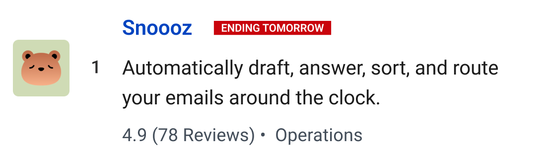Snoooz: Automatically draft, answer, sort, and route your emails around the clock.