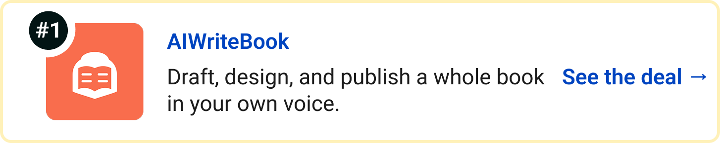 AIWriteBook - Draft, design, and publish a whole book in your own voice. See the deal →