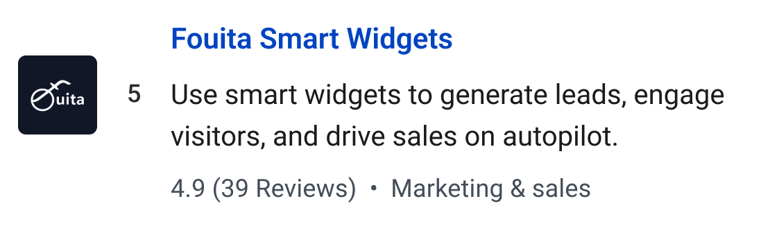 Fouita Smart Widgets: Use smart widgets to generate leads, engage visitors, and drive sales on autopilot.