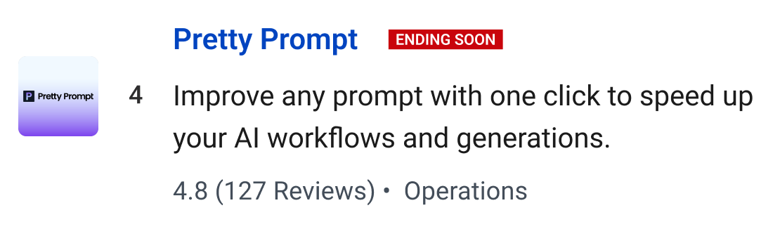Pretty Prompt: Improve any prompt with one click to speed up your AI workflows and generations.