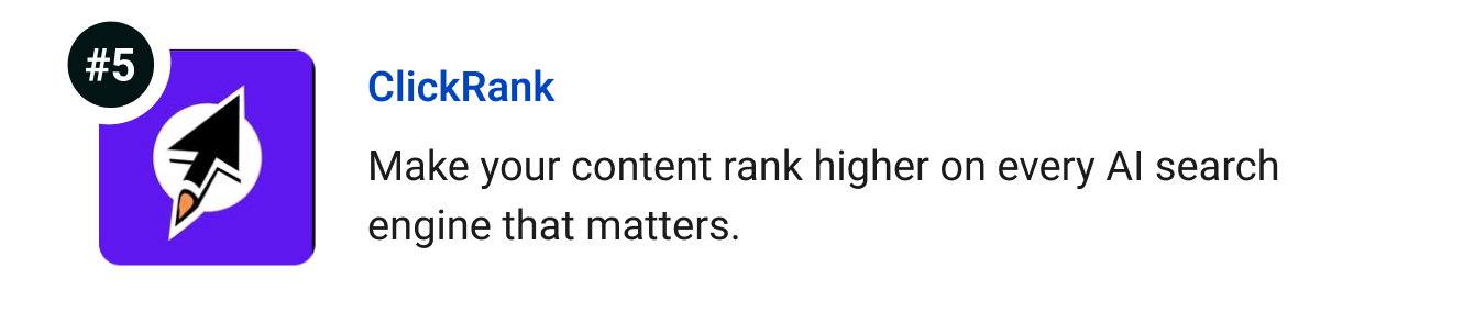 ClickRank - Make your content rank higher on every AI search engine that matters.