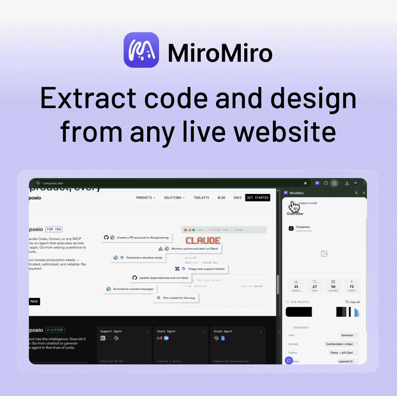 MiroMiro: Extract code and design from any live website