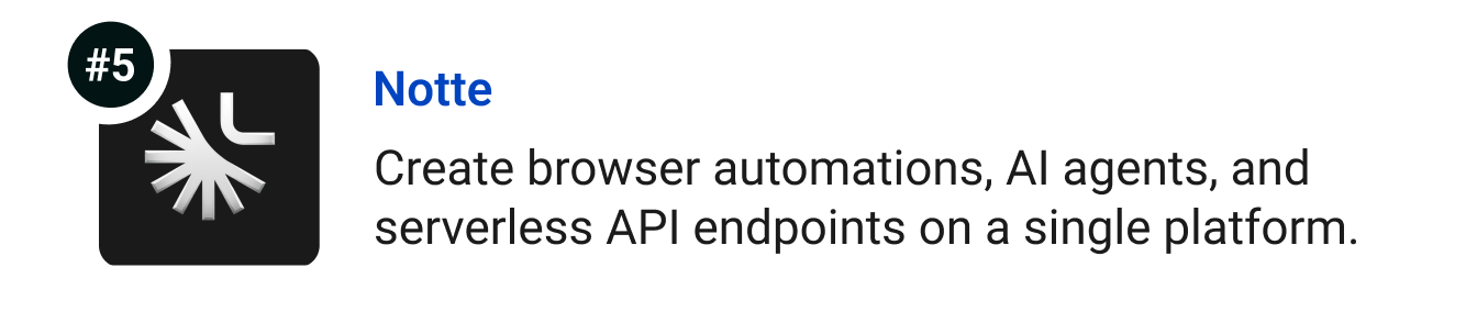 Notte - Create browser automations, AI agents, and serverless API endpoints on a single platform.
