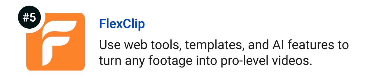 FlexClip - Use web tools, templates, and AI features to turn any footage into pro-level videos in minutes.