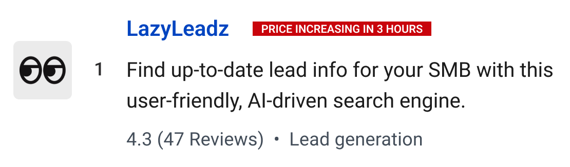 LazyLeadz: Find up-to-date lead info for your SMB with this user-friendly, AI-driven search engine