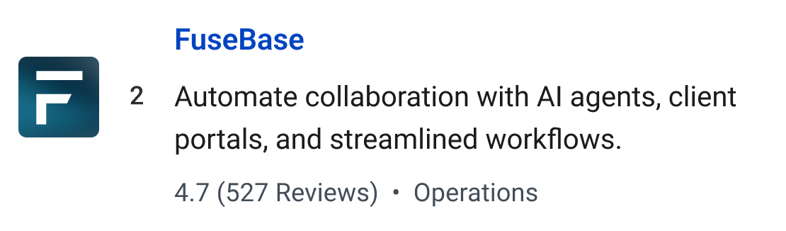 FuseBase: Automate collaboration with AI agents, client portals, and streamlined workflows.