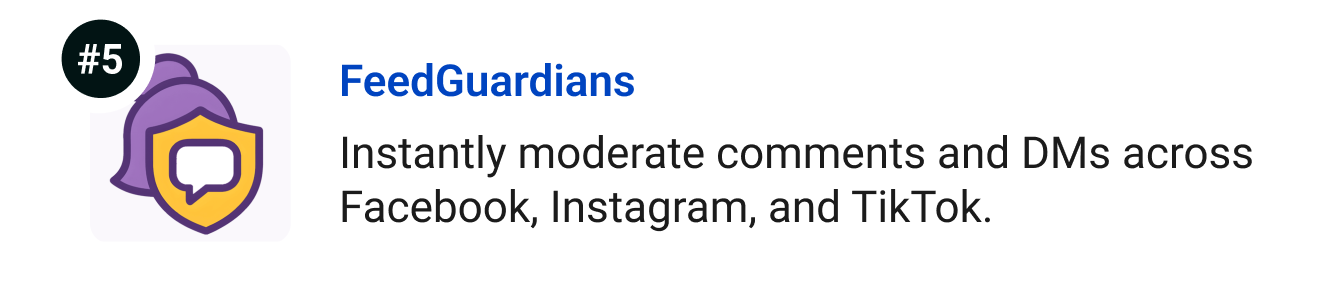 FeedGuardians - Instantly moderate comments and DMs across Facebook, Instagram, and TikTok.